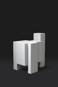 Tabouret en bois de frêne blanc stratifié I de Hyungshin Hwang