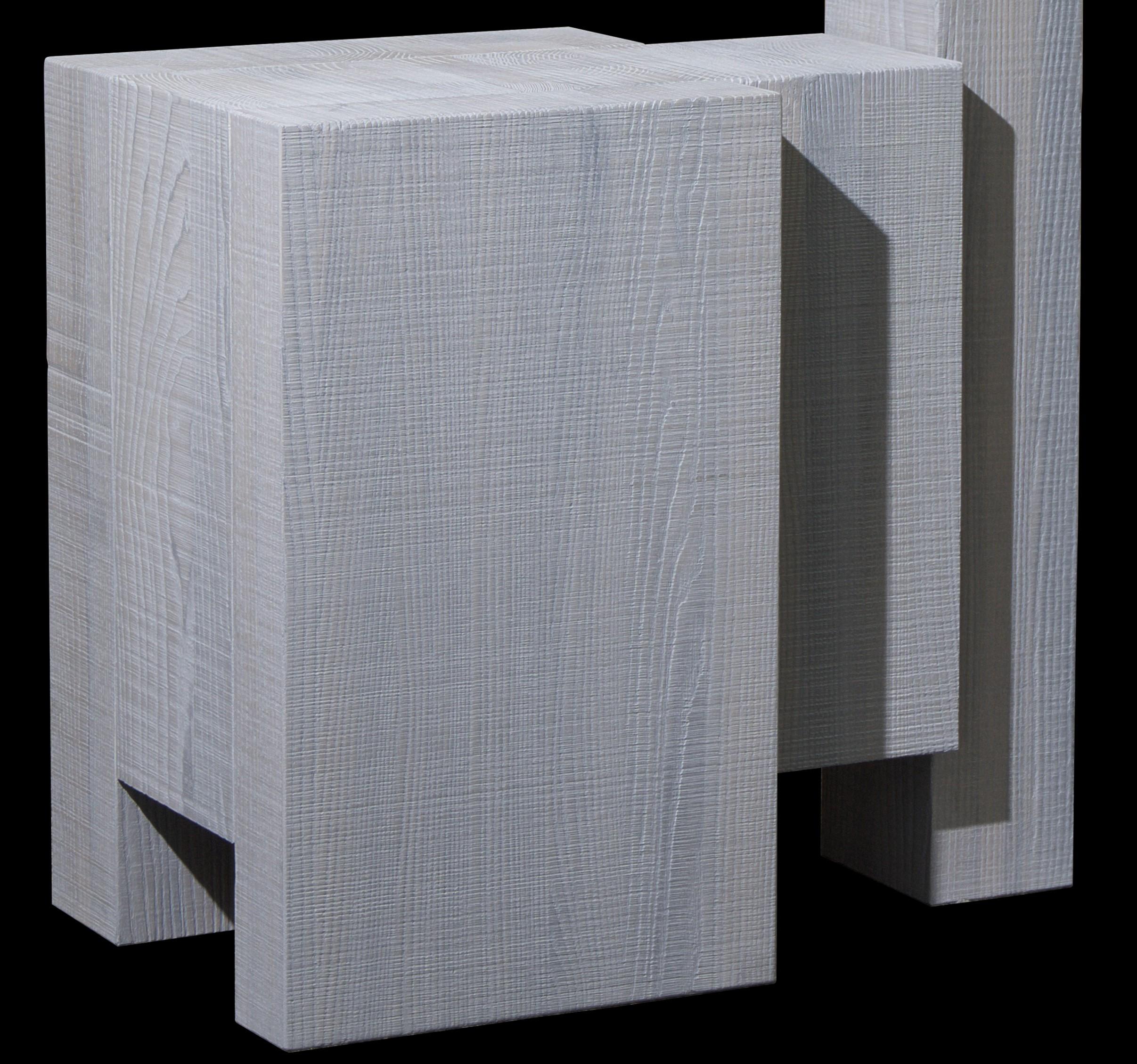 Post-Modern White Layered Ash Wood Stool II by Hyungshin Hwang For Sale