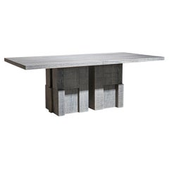 White Layered Oak Wood Table by Hyungshin Hwang