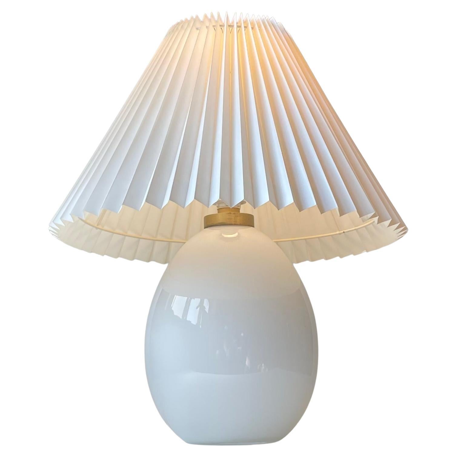 White Le Klint Egg-Shaped Opaline Glass Table Lamp For Sale