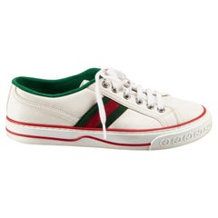 White Leather 1977 Web Tennis Trainers Size IT 37.5