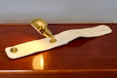 White Leather Armchair Lamp by Luigi Caccia Dominioni “LP01"