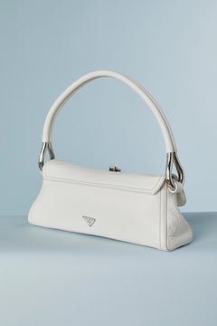 White leather Swing bag with multicolor cabochon embellishments PRADA