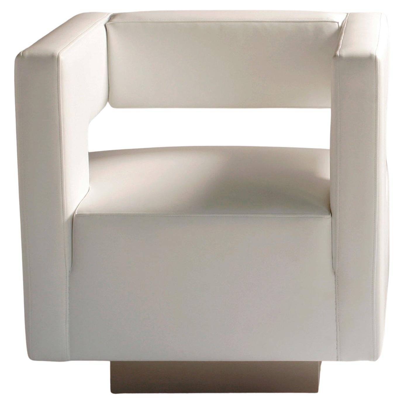 White Leather BB Chair by Phase Design