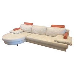 White Leather B&B Italia Sofa, Italy, 1980's