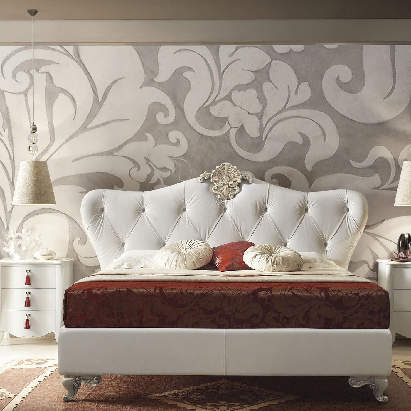 white leather beds