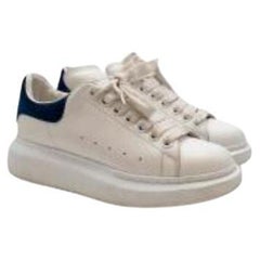 White leather & blue suede Larry Oversize trainers