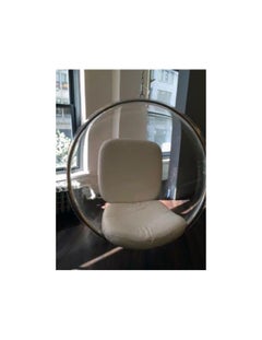 White Leather Bubble Chair by Eero Aarnio