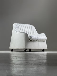White Leather Ciprea Armchair by Afra & Tobia Scarpa for Cassina, Italy, 1968