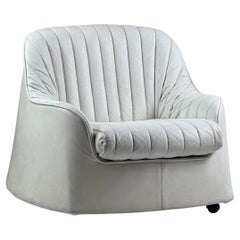 White Leather Ciprea Armchair by Afra & Tobia Scarpa for Cassina, Italy, 1968
