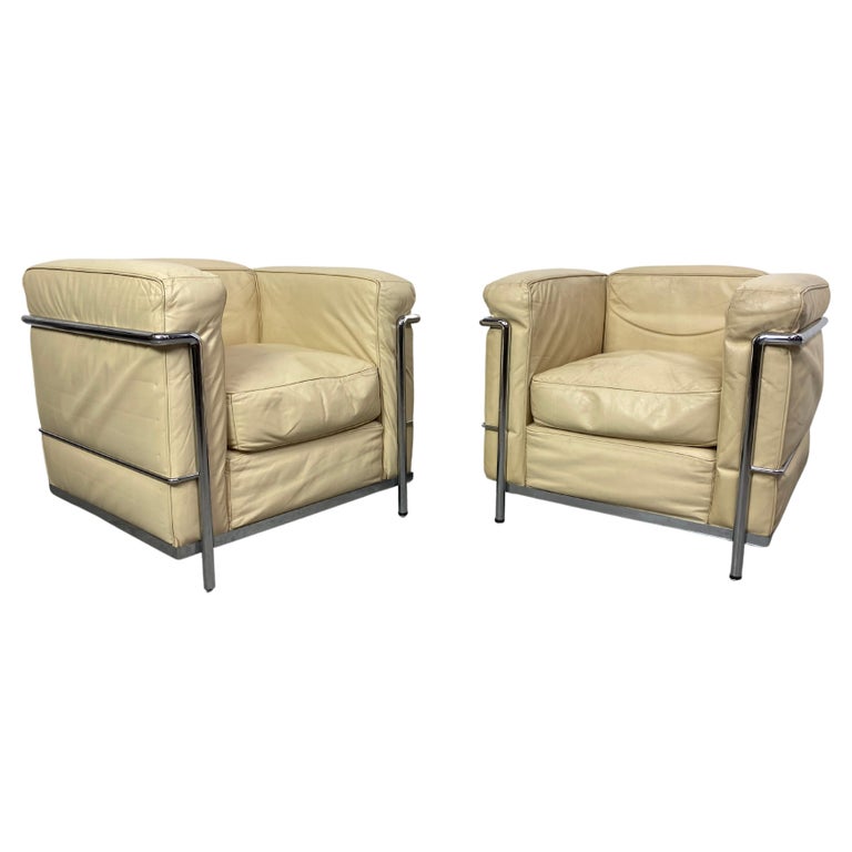 Le Corbusier Poltrona Bianca Pelle Poltrona In Pelle Vintage