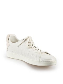 White Leather Croc Embossed Frontrow Trainers Size UK 8.5