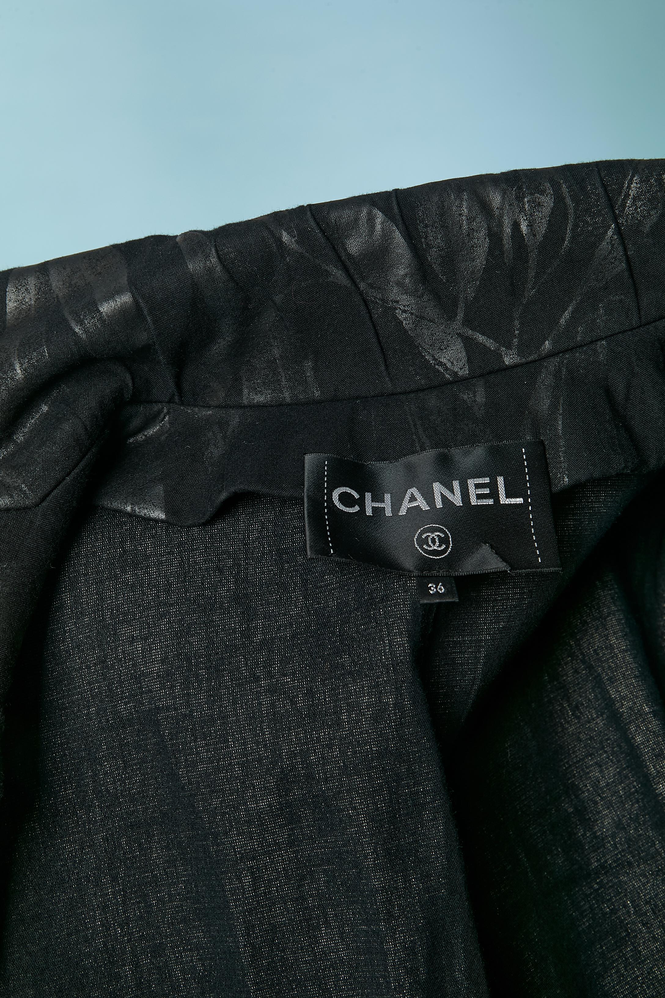 Chaqueta cruzada de cuero blanco CHANEL en venta 5