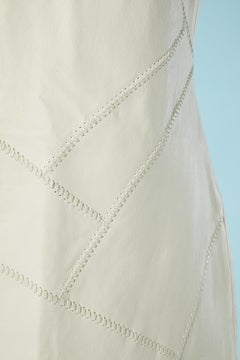 White leather dress with leather top-stitching BARBARA BUI