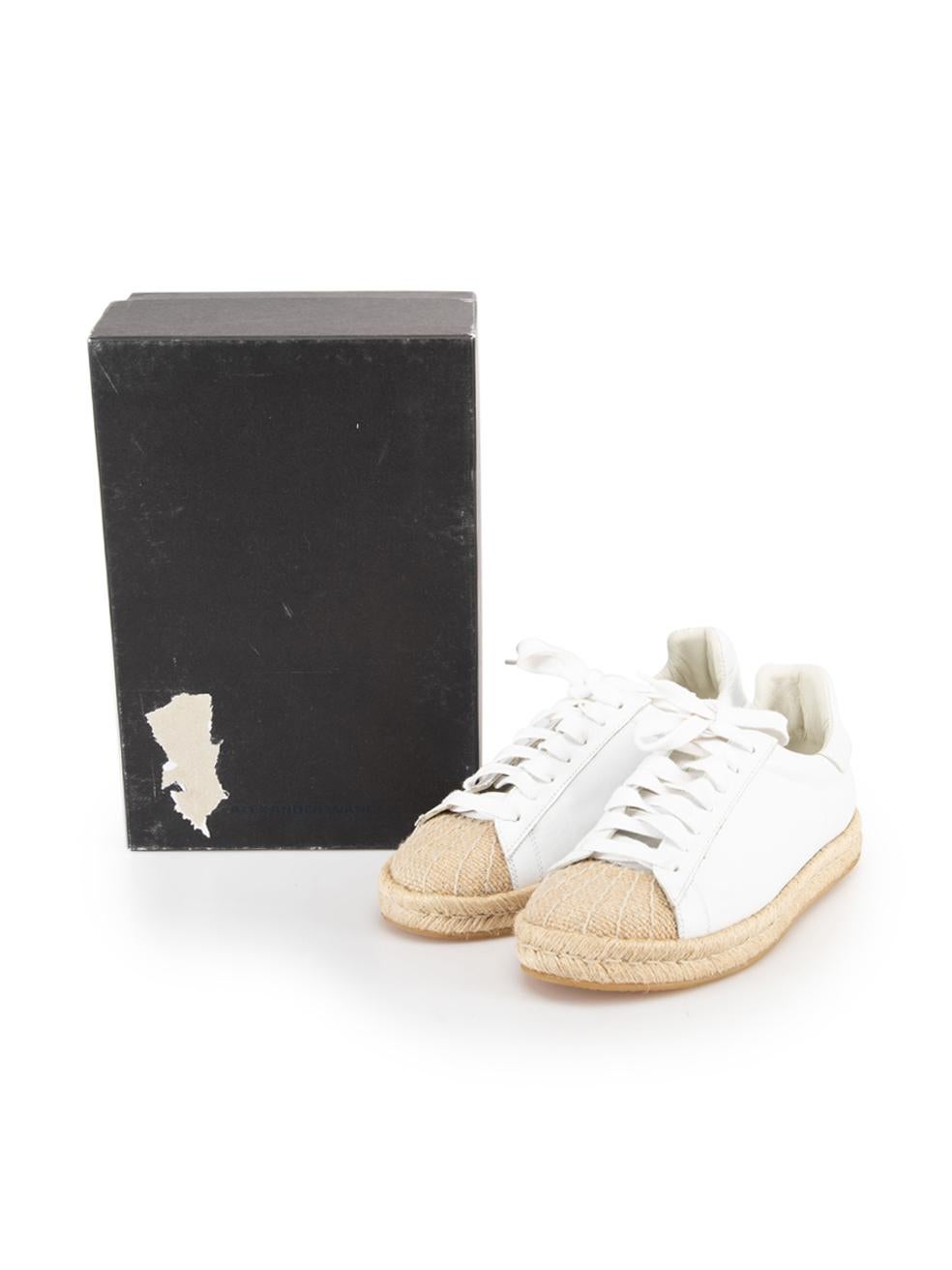 White Leather Espadrille Trainers Size IT 39 4