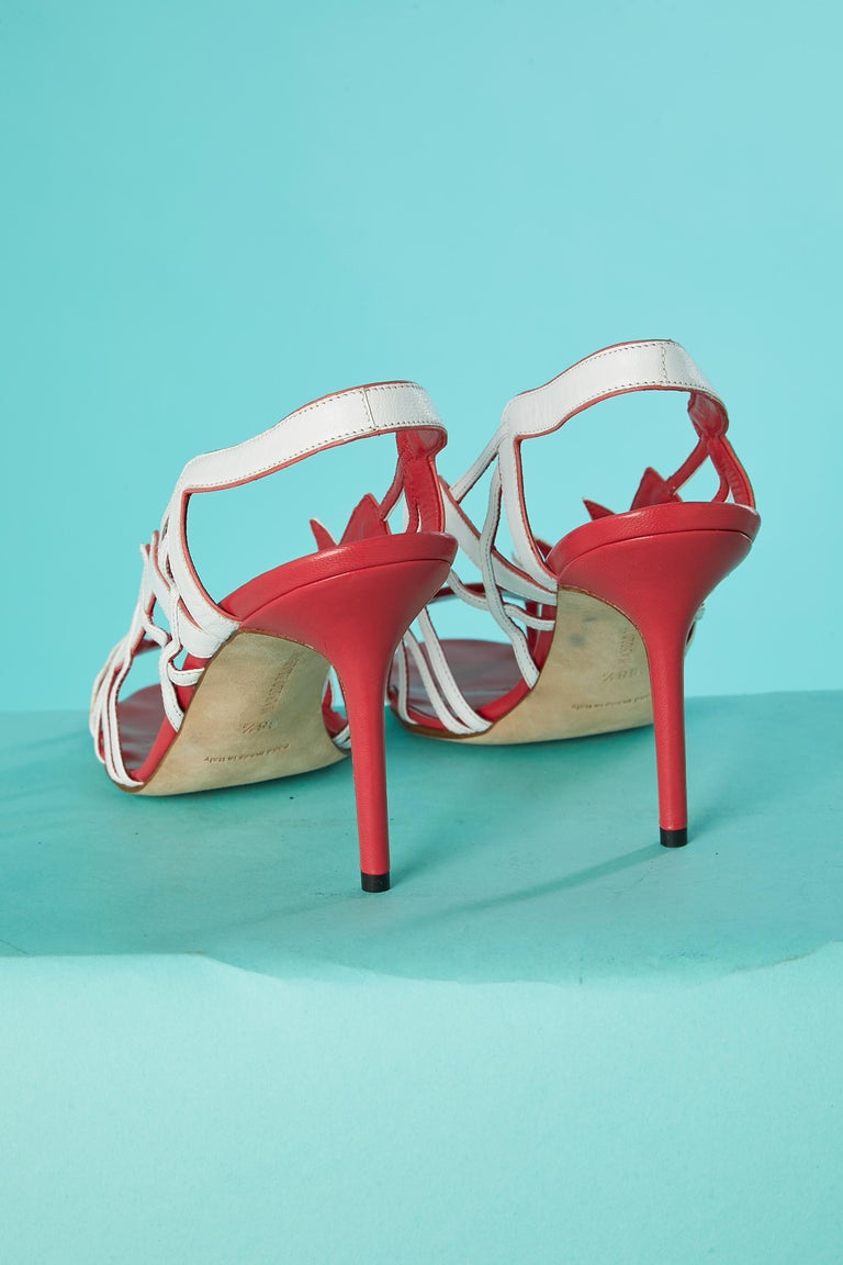 Sandales Manolo Blahnik JOBBY - Talons Hauts Blanc Vert - Cuir - Taille 40 - Neuf Avec Boîte - Fabriqué En Italie
