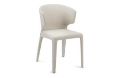 White Leather Hola Chair, Cassina