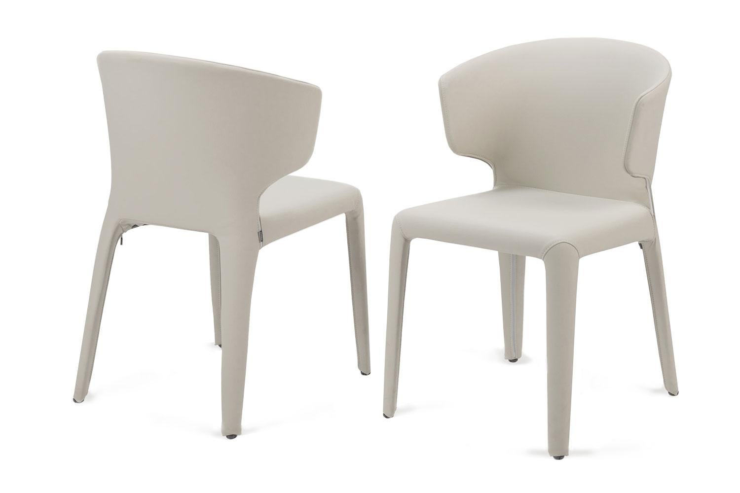 Modern White Leather Hola Chair, Cassina