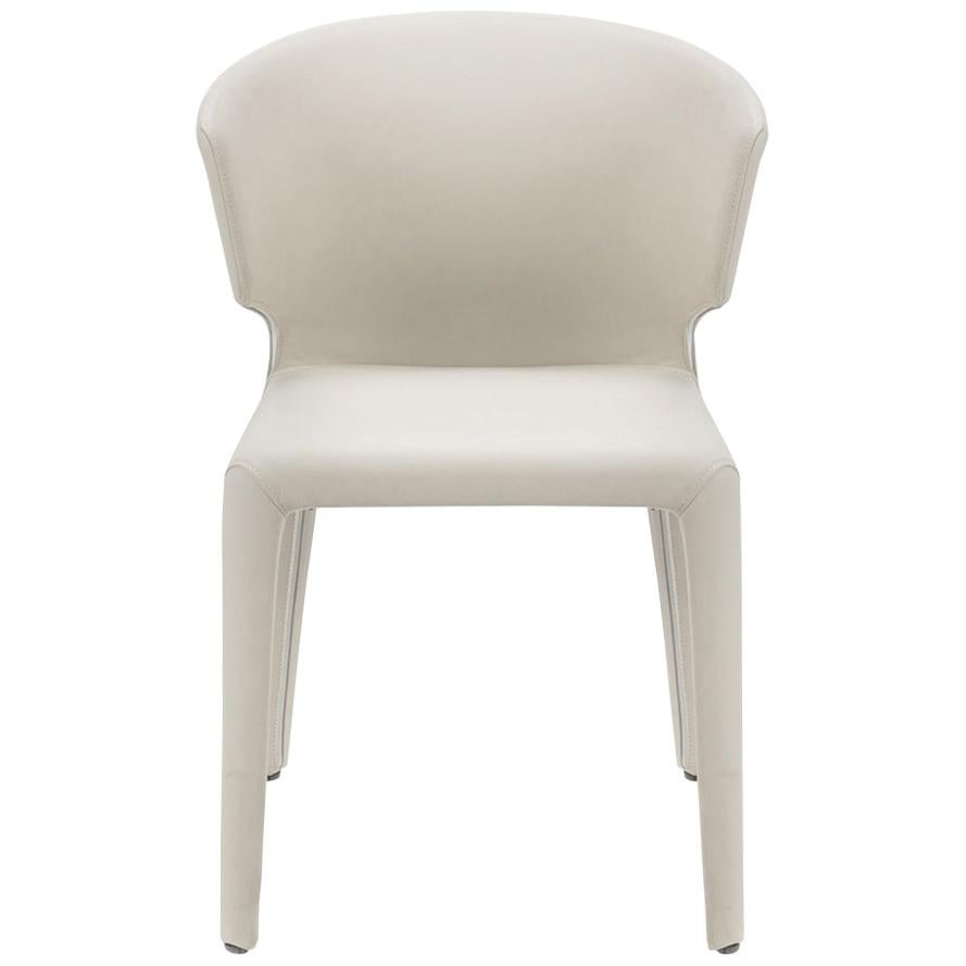 White Leather Hola Chair, Cassina