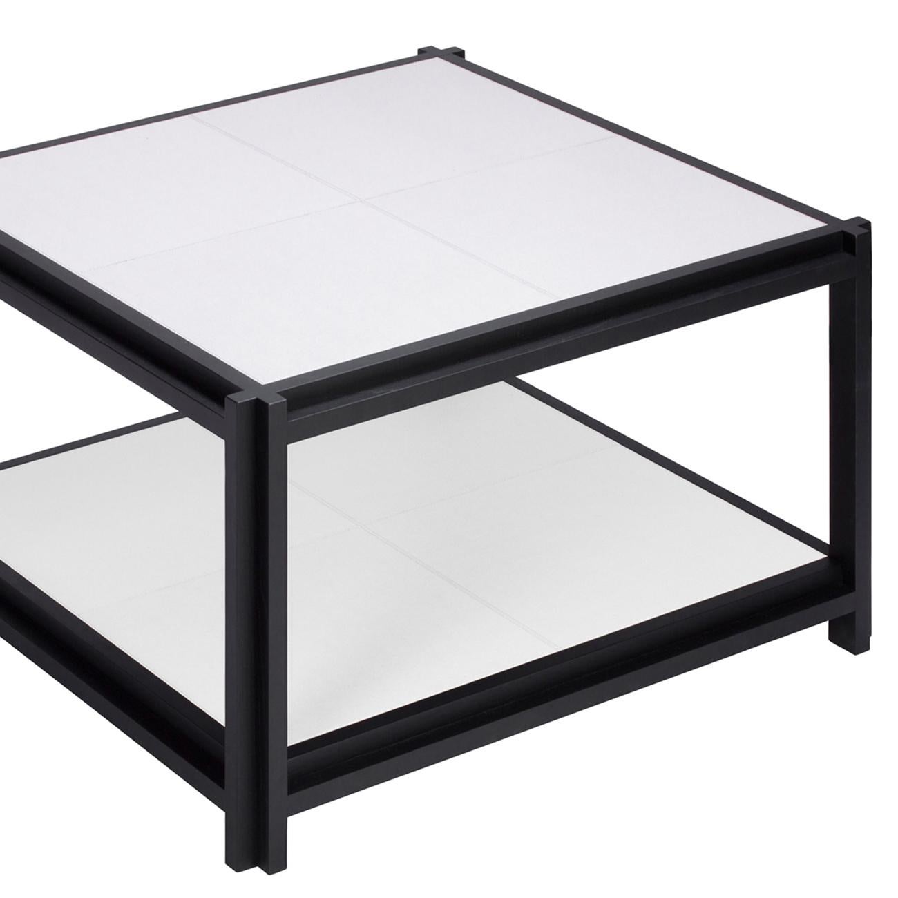 white leather coffee table