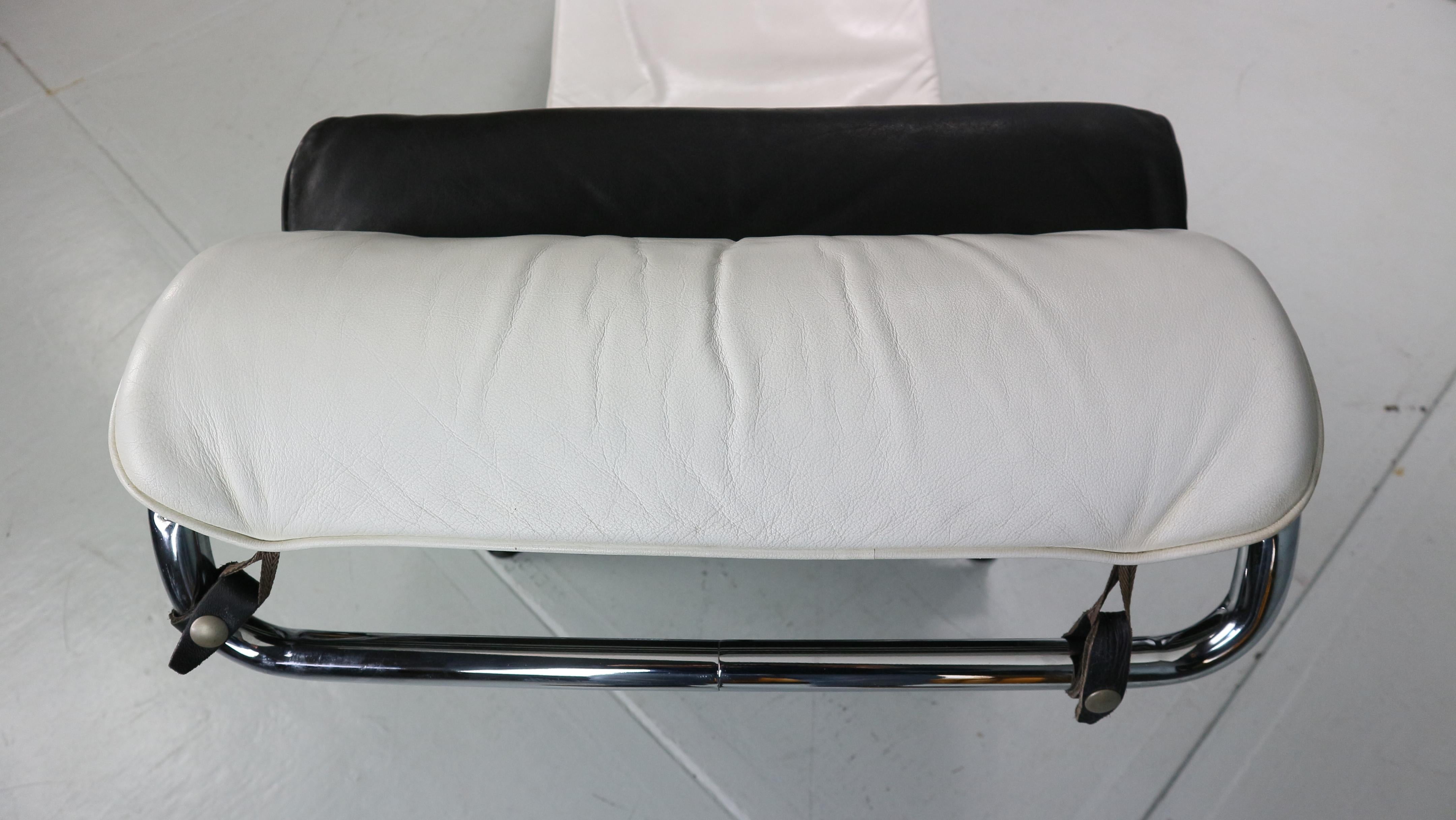 Chaiselongue aus weißem Leder LC4 von Le Corbusier für Cassina, 1960er Jahre im Angebot 6