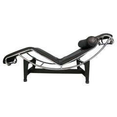 Chaiselongue aus weißem Leder LC4 von Le Corbusier für Cassina, 1980er Jahre