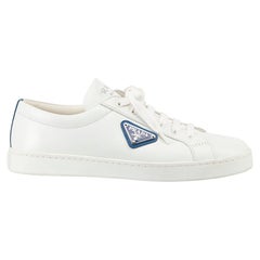 White Leather Logo Plate Trainers Size IT 40