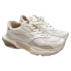 White Leather & Mesh Sneakers
