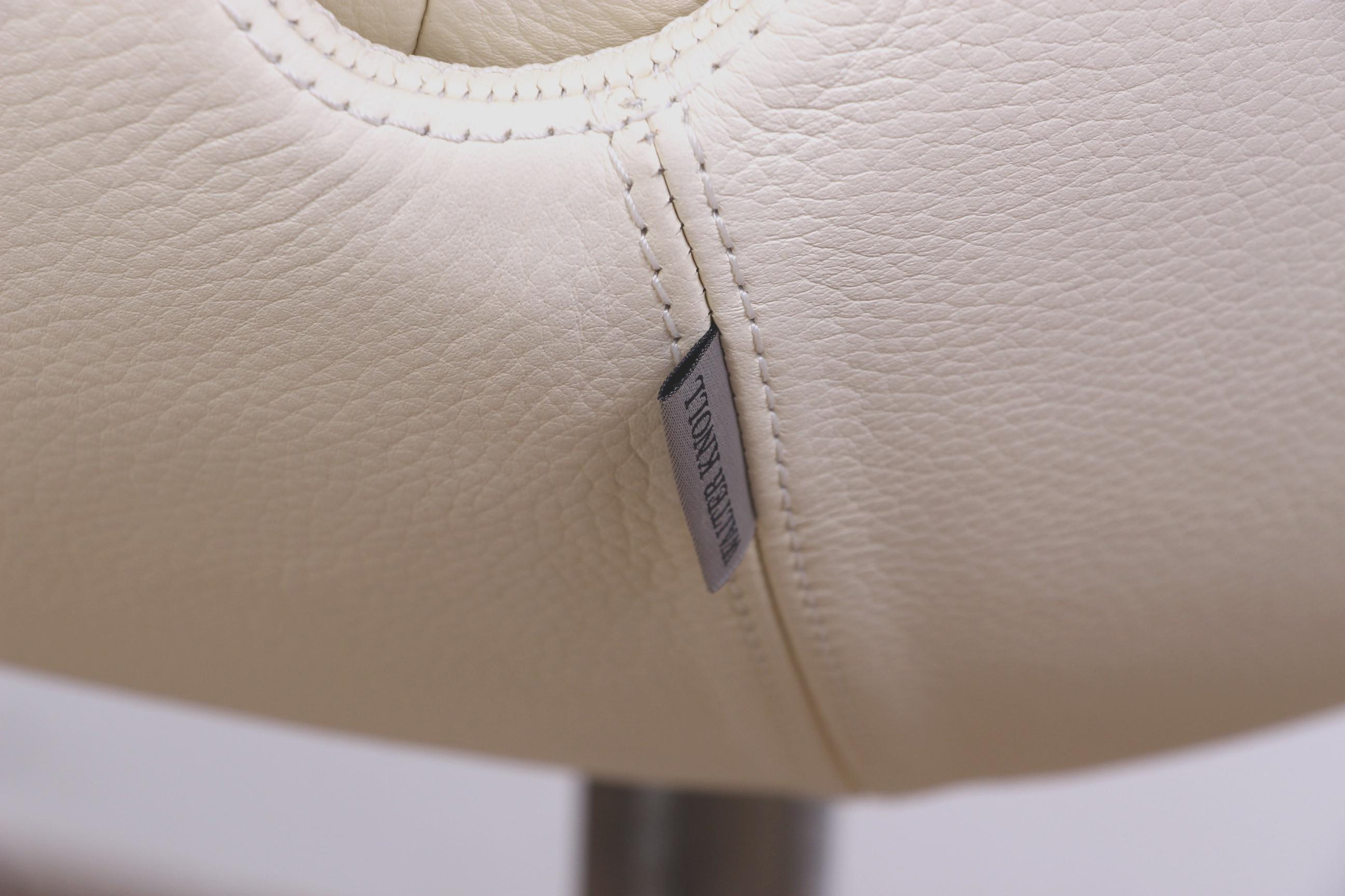 Weißer Leder-Bürostuhl 