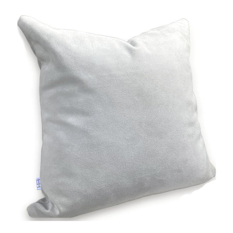 White Leather Pillow Suede For Sale at 1stDibs
