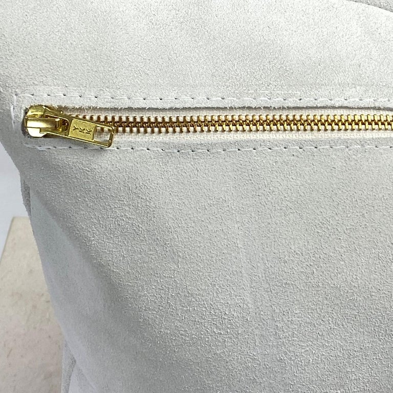 White Leather Pillow Suede For Sale at 1stDibs