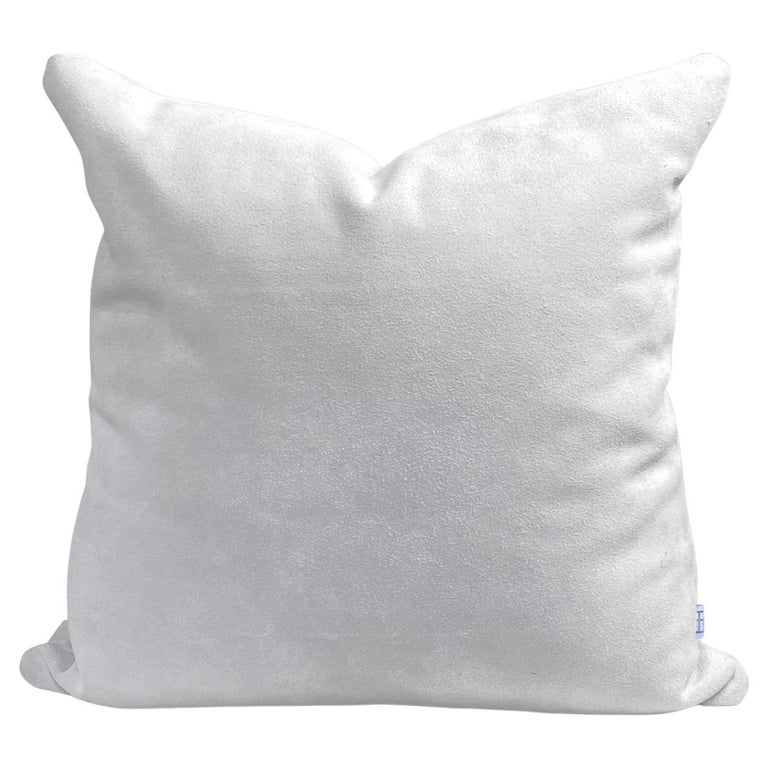 White Leather Pillow Suede For Sale at 1stDibs