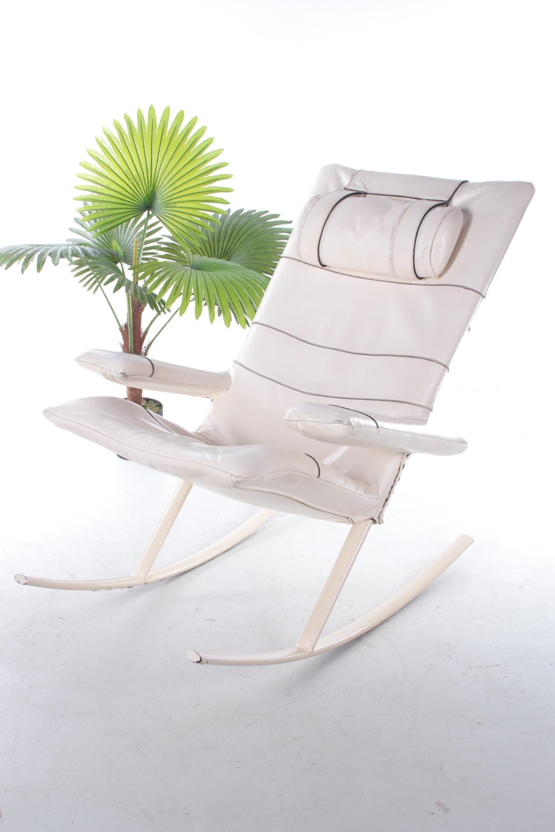 White leather rocking chair Design by Jori, Belgium 1960s


Steel frame with thick leather upholstery. Very comfortable, also great with a blanket in your baby room to swoon away with the little toddler.

Or just cozy up in the living room with