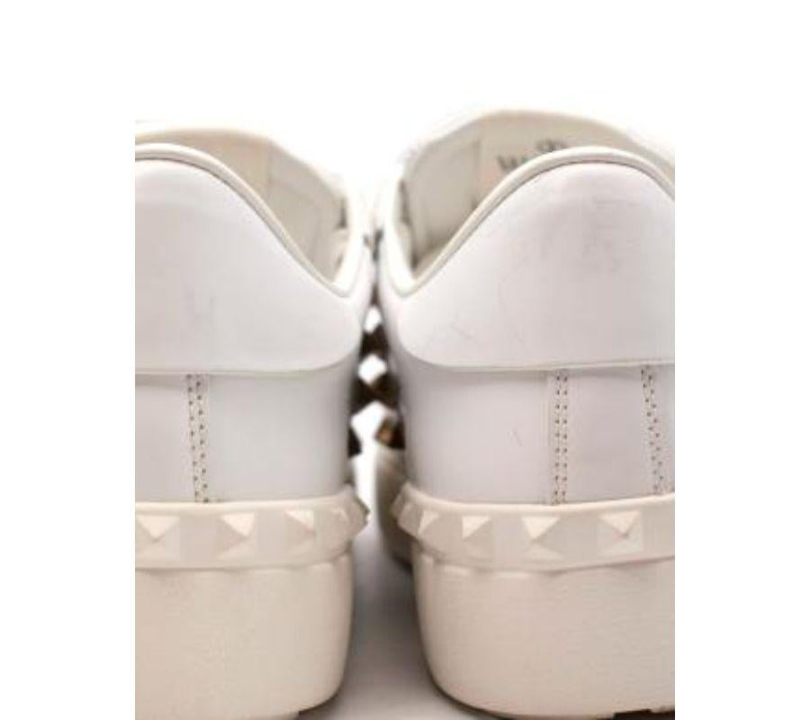 Women's Valentino White Leather Rockstud Sneakers For Sale