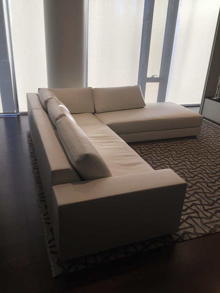 Modern White Leather Sectional, Atelier Gary Lee Chai Ming Studios  For Sale