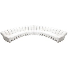 White Leather Sectional Sofa DS-600 by De Sede Switzerland in White Leather