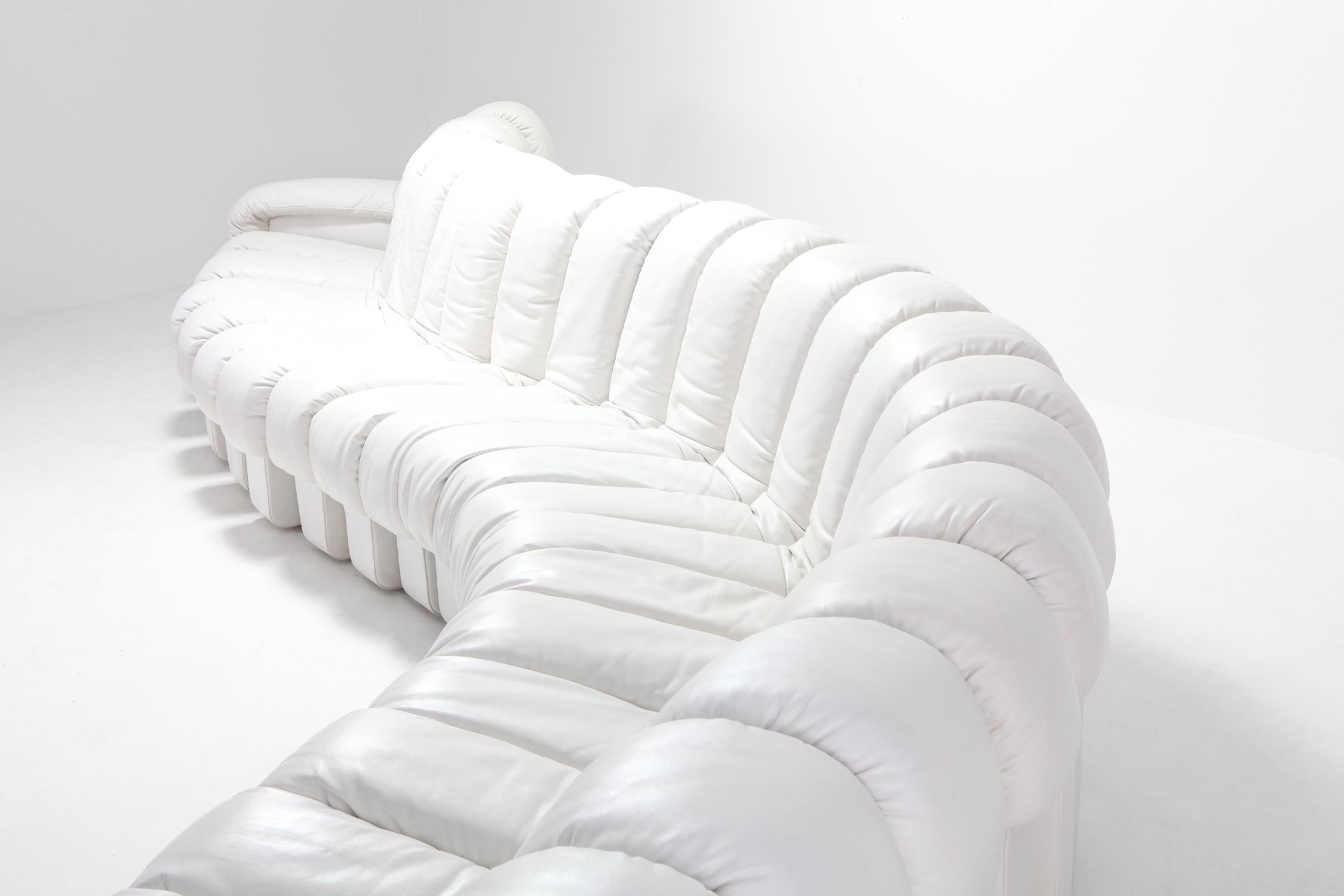 White Leather Sectional Sofa DS-600 by De Sede Switzerland in White Leather 3