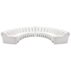 White Leather Sectional Sofa DS-600 by De Sede Switzerland in White Leather