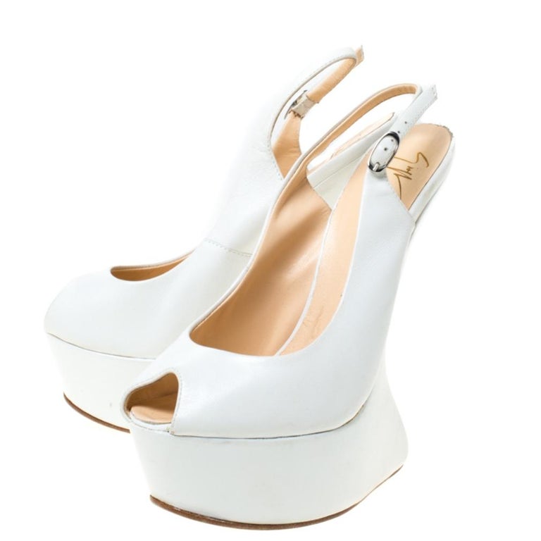white slingback heels open toe