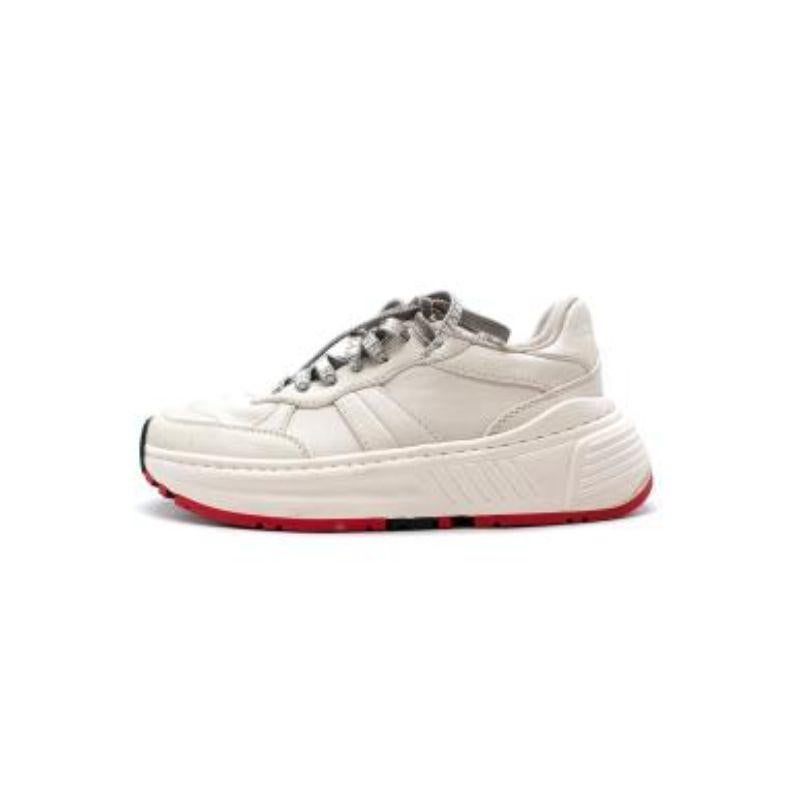 White leather Speedster trainers In Good Condition For Sale In London, GB