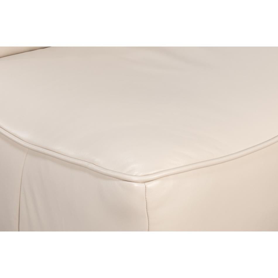White Leather Swivel Slipper Chair For Sale 2