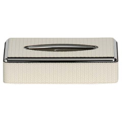 White Leather Tissue Box