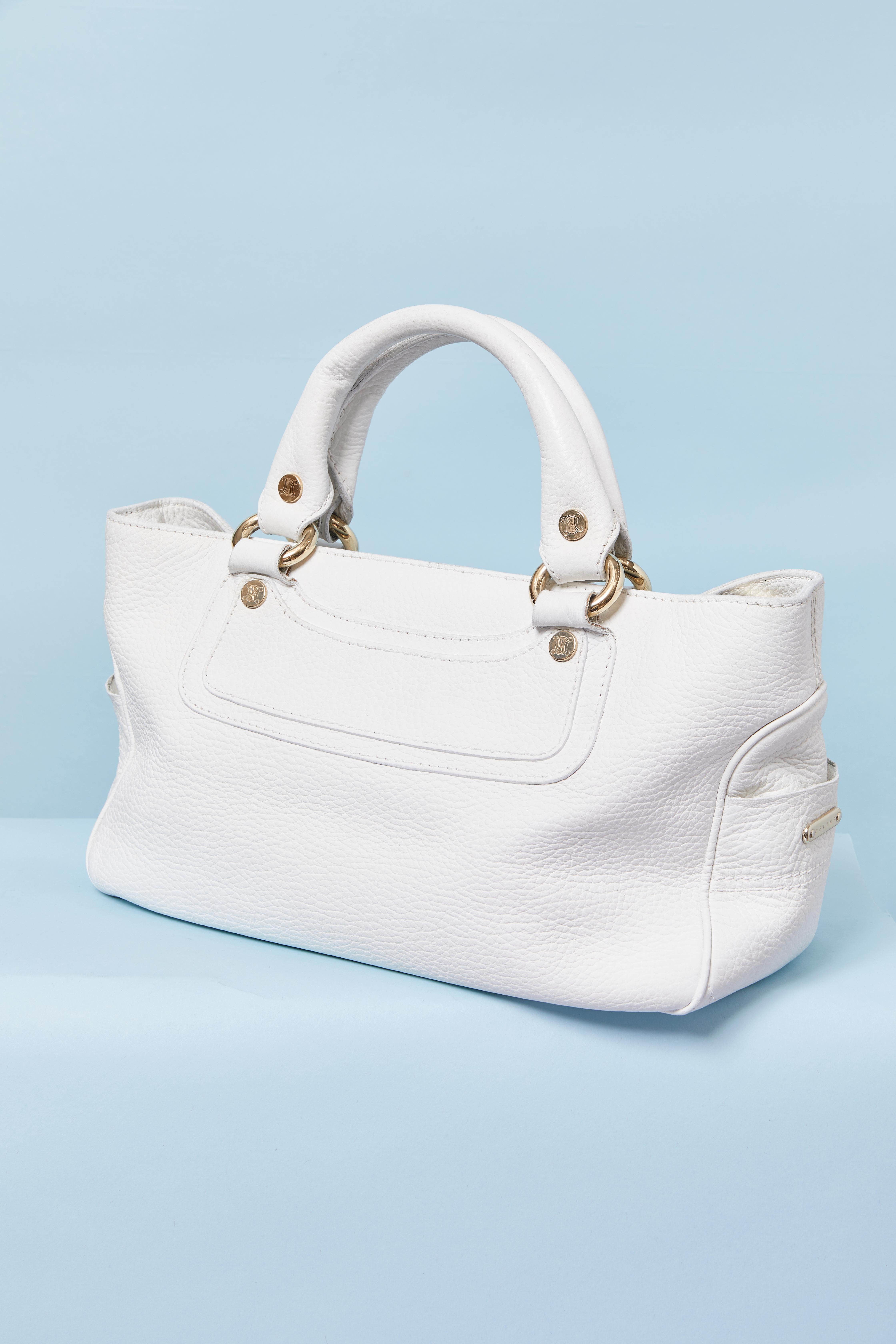 Donna Borsa in pelle bianca con manico superiore CELINE in vendita