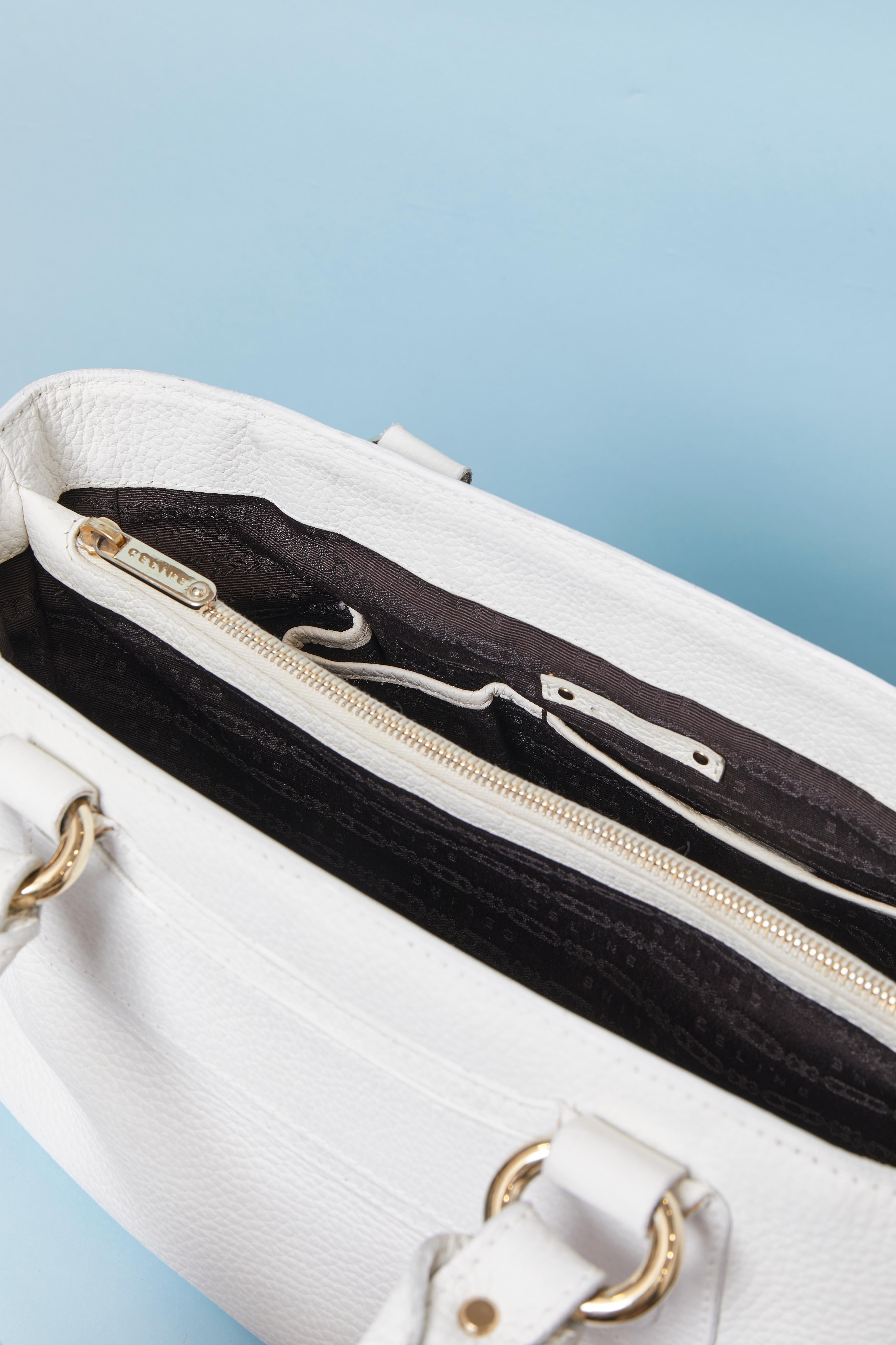 Borsa in pelle bianca con manico superiore CELINE in vendita 3