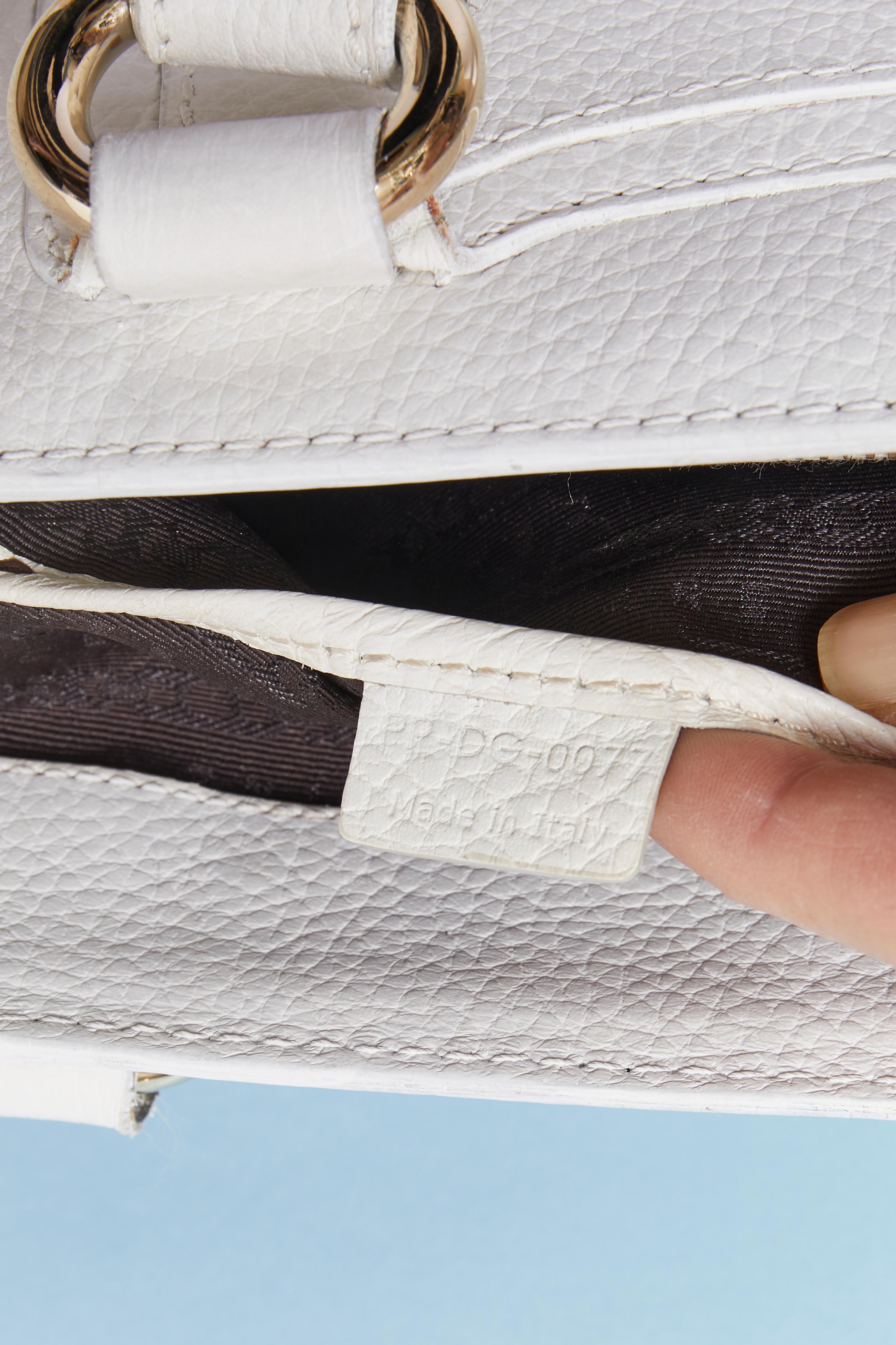 Borsa in pelle bianca con manico superiore CELINE in vendita 4