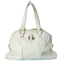 White leather top handle bag "MUSE"  Yves Saint Laurent Rive Gauche