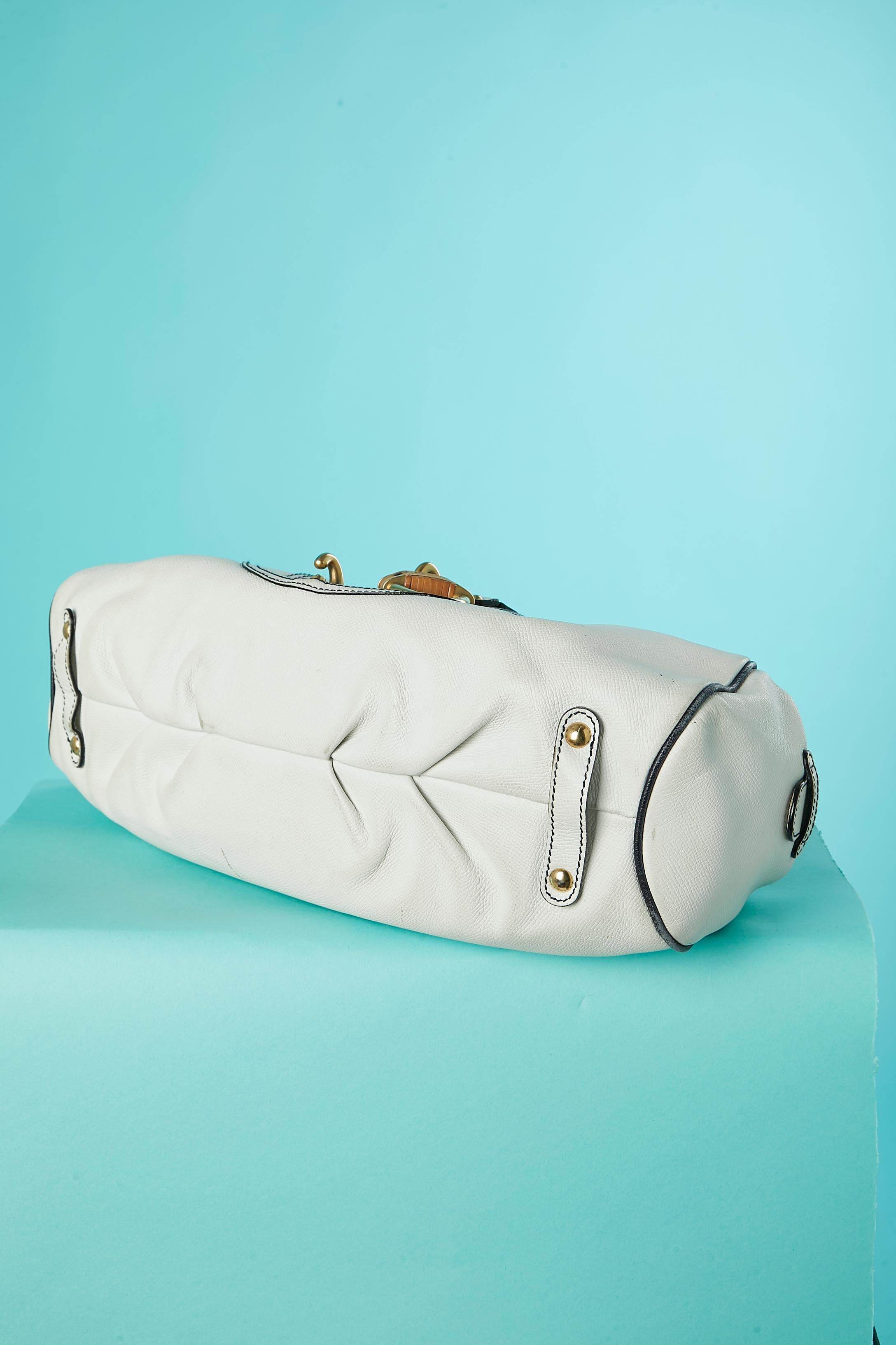 Women's White leather top handle bag Salvatore Ferragamo  For Sale