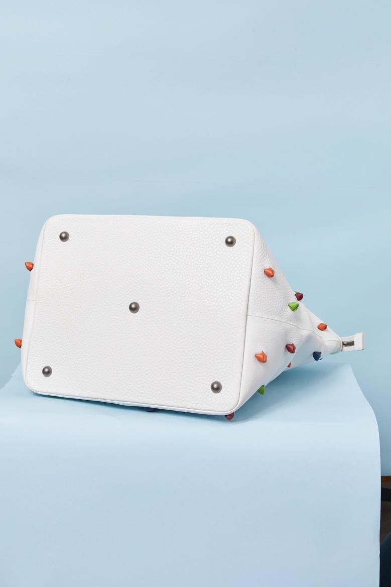 White leather top handle bag with multicolor knot BOTTEGA VENETA Pour femmes en vente