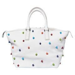 White leather top handle bag with multicolor knot BOTTEGA VENETA