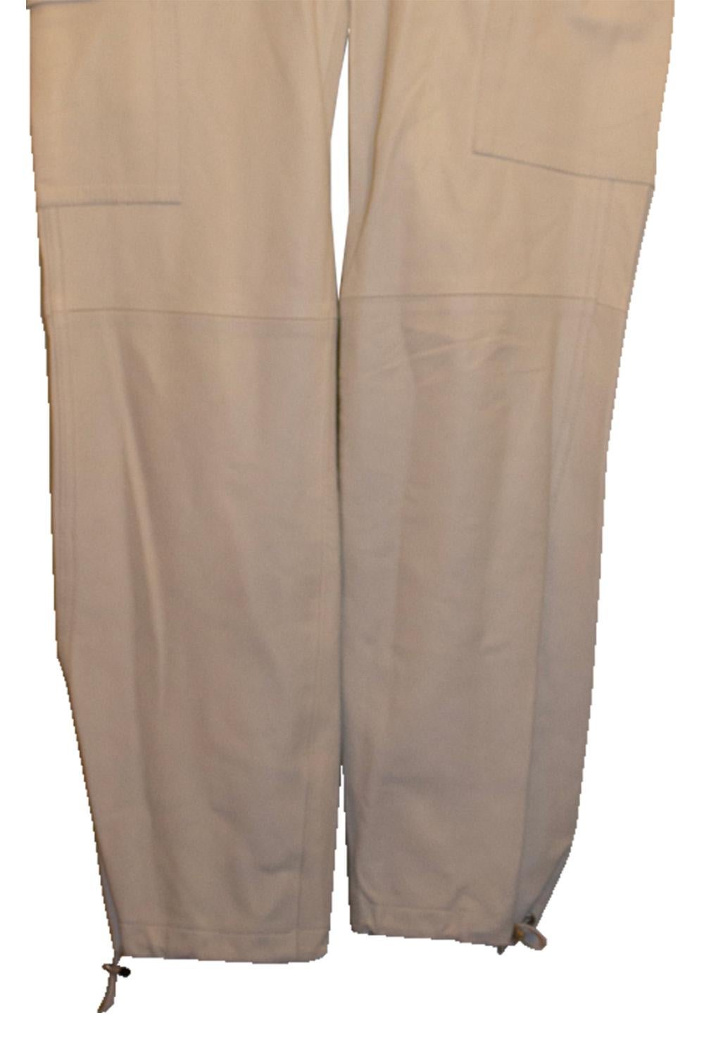 Marron Pantalon en cuir blanc de Sacks en vente